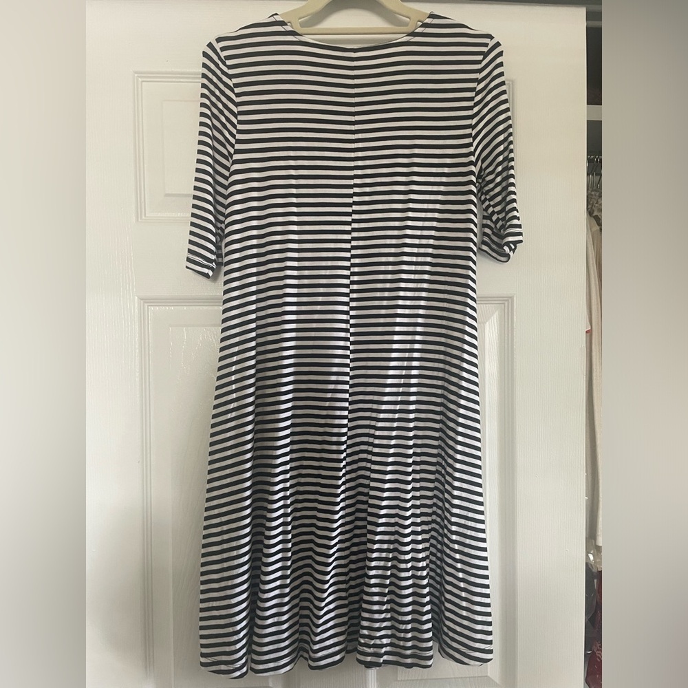 Black and white striped dress